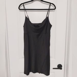 Satin Cowlneck Slip Dress